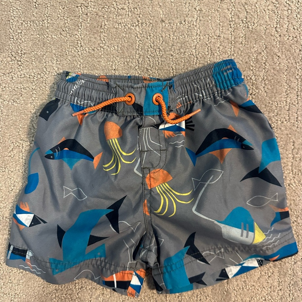 Tea Collection Gray Shark Print Shorts